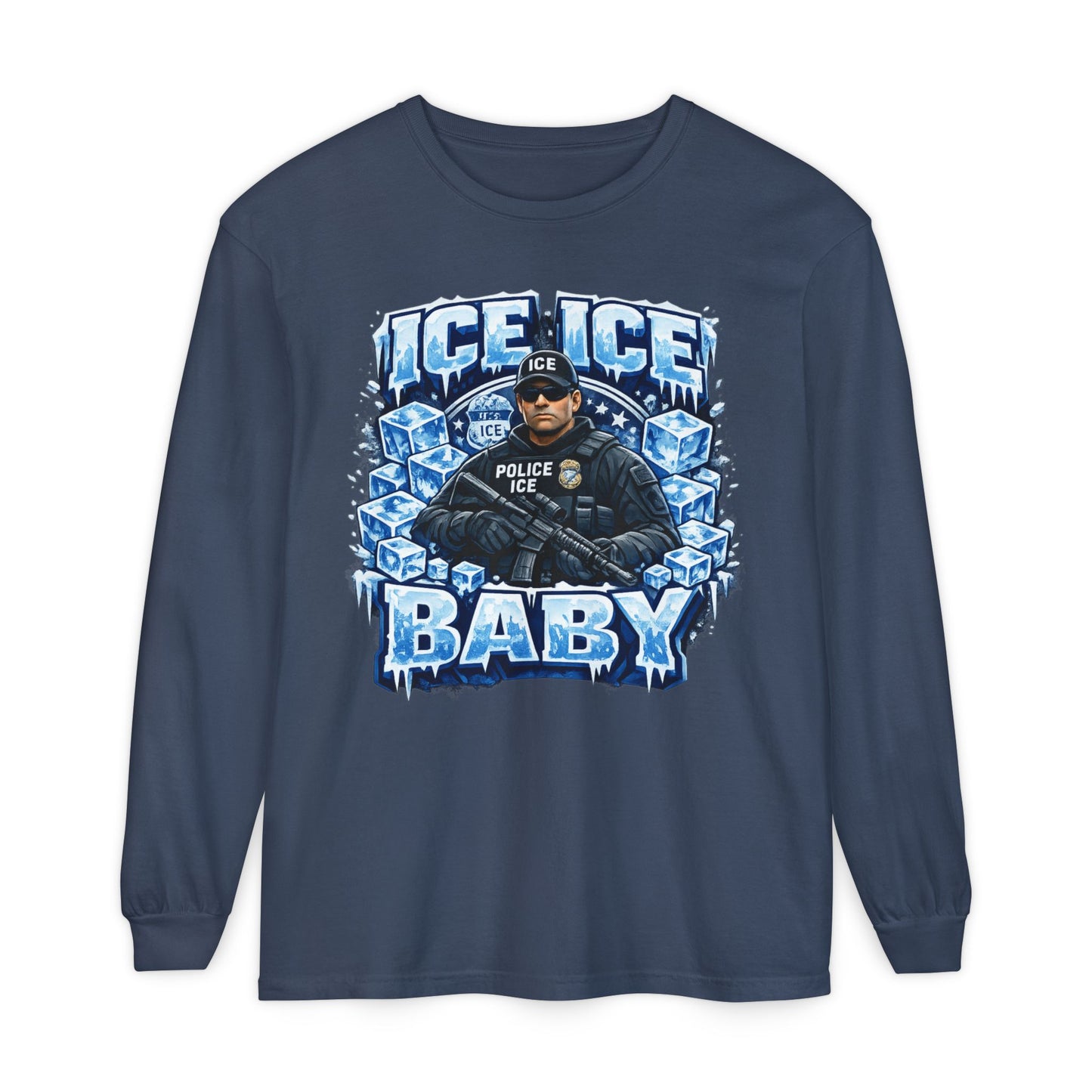 Ice Ice Baby Police Graphic Long Sleeve Tee