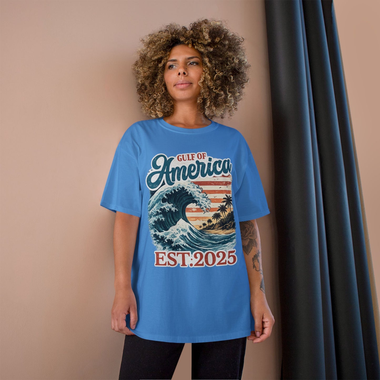Gulf of America Est. 2025 Waves Champion Brand T-Shirt