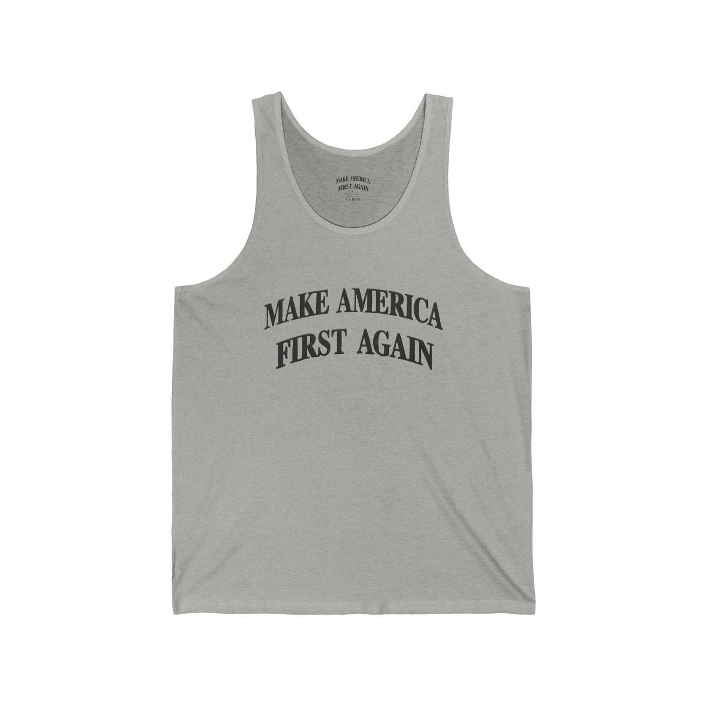Black "Make America First Again"  Tank Top