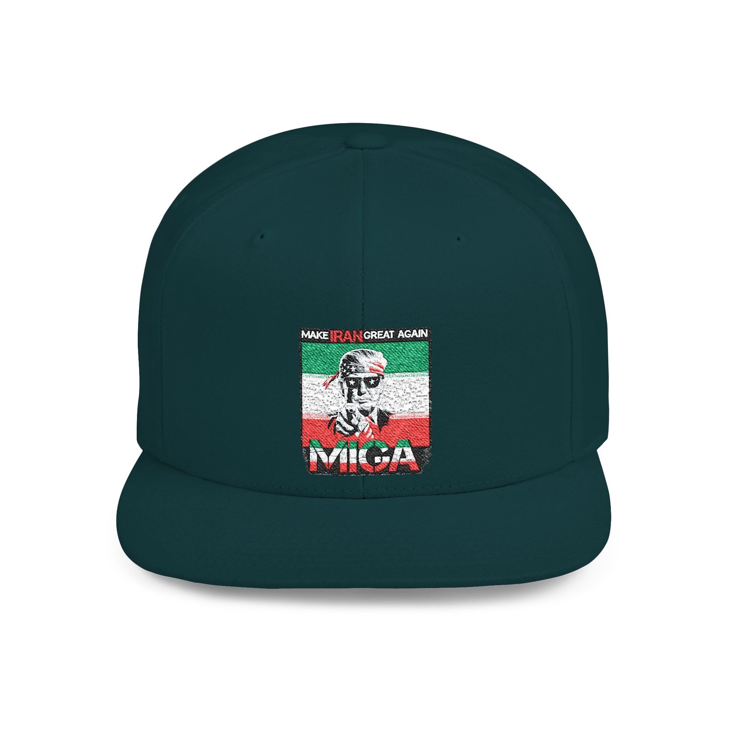 "Make Iran Great Again (MIGA)" Trump Embroidered Snapback Hat