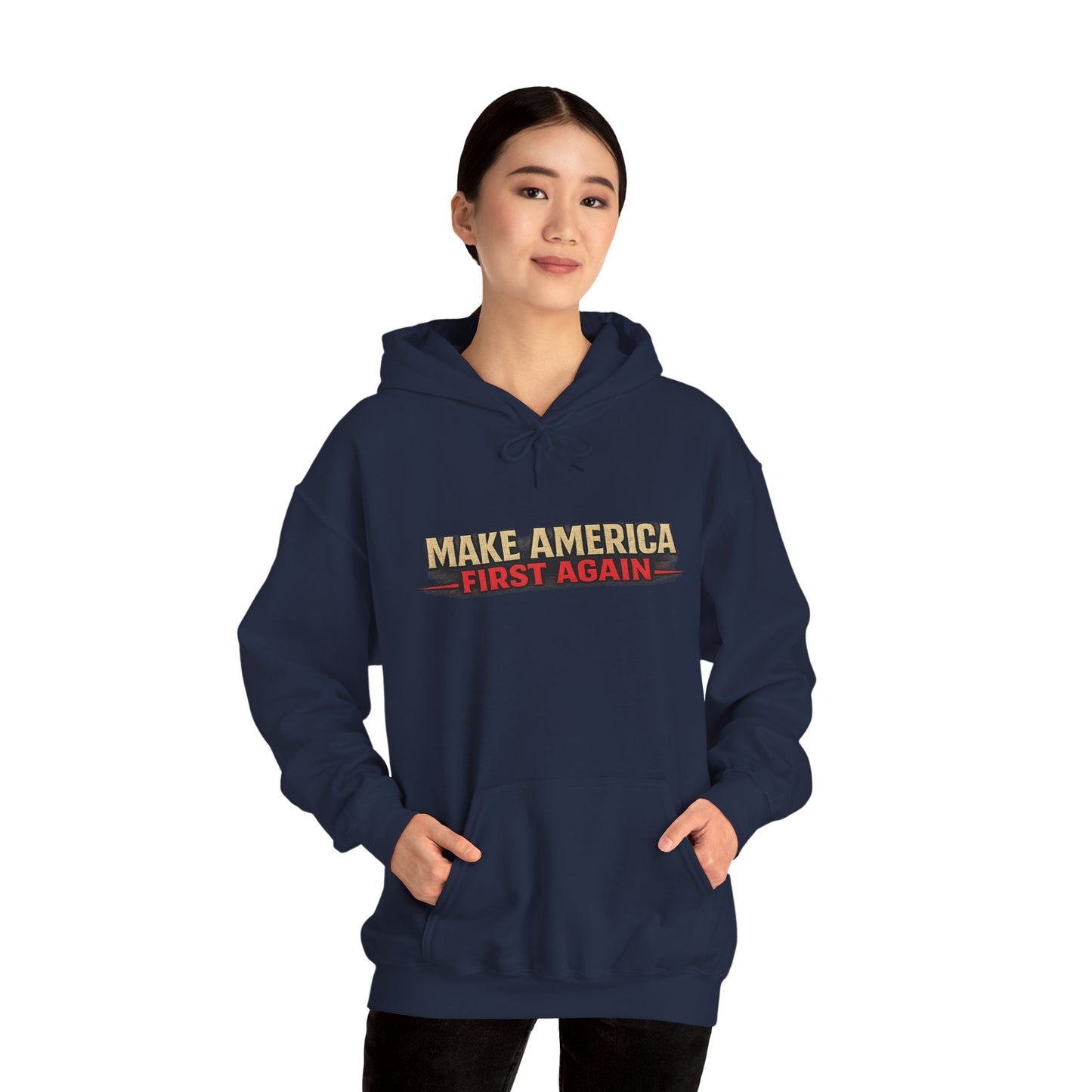 "Make America First Again" America First Is Not A Slogan - It's A Standard Comfort Color Brand Hoodie