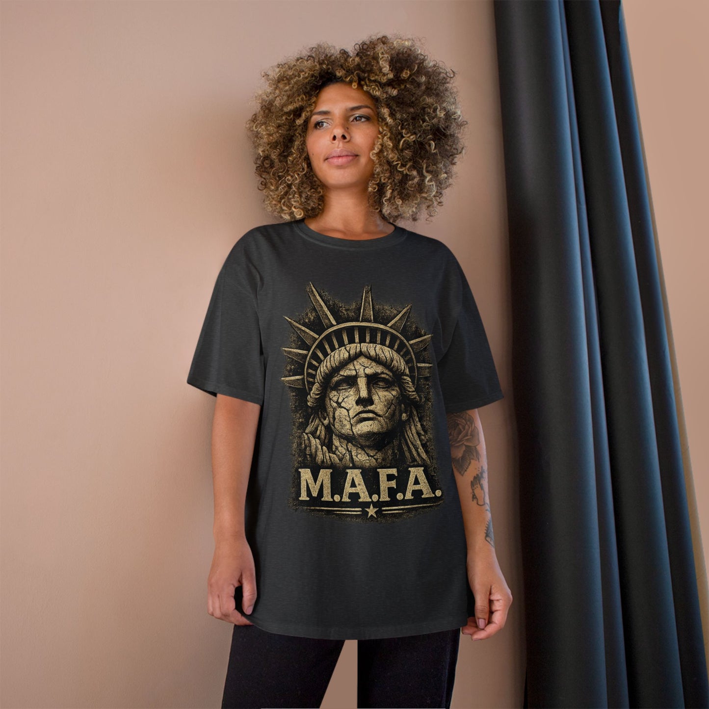 M.A.F.A. "Statue Of Liberty" "Sovereignty Security Prosperity " Champion Brand T-Shirt