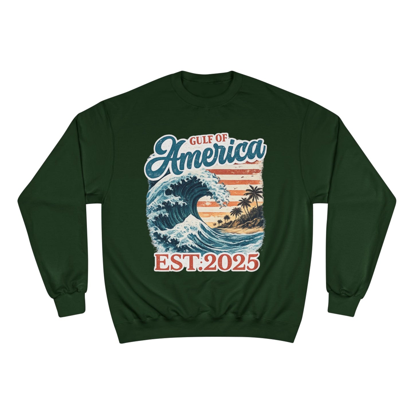 Gulf of America Est. 2025 Waves Champion Brand Hoodie