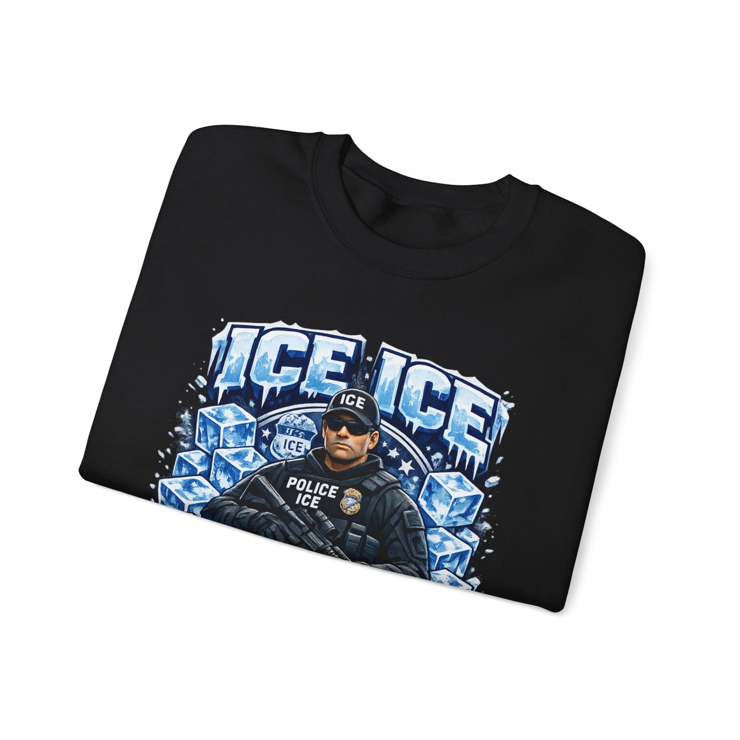 Ice Ice Baby ICE Agent Gildan Brand Crewneck Sweatshirt