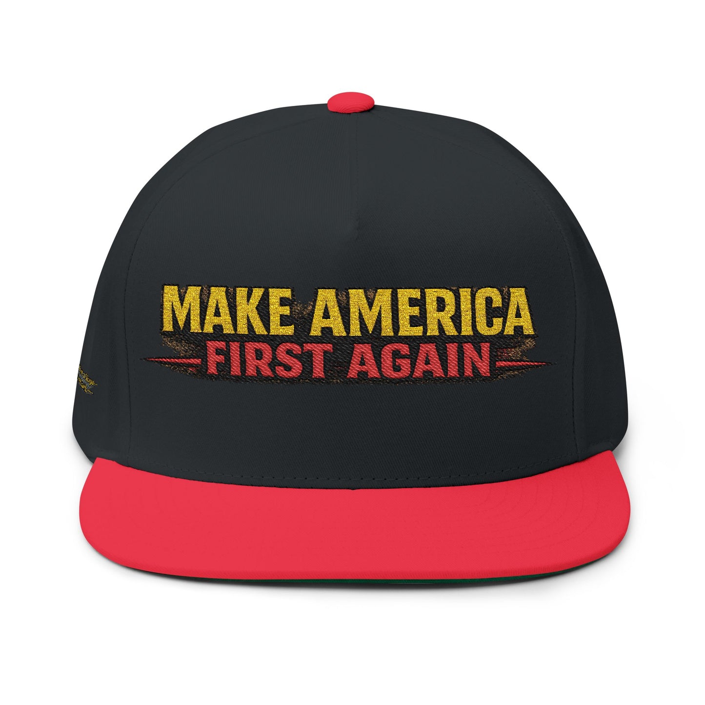 "Make America First Again" Book Merch Flat Bill Cap (Embroidered)