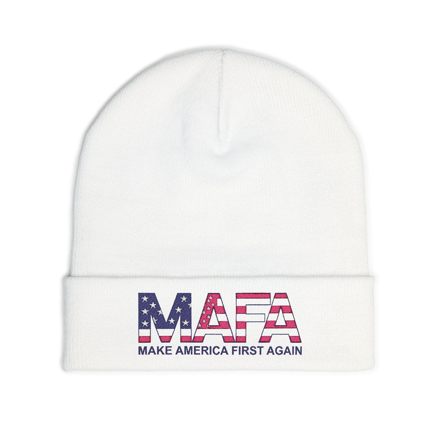 M.A.F.A "Make America First Again" Embroidered Knit Beanie