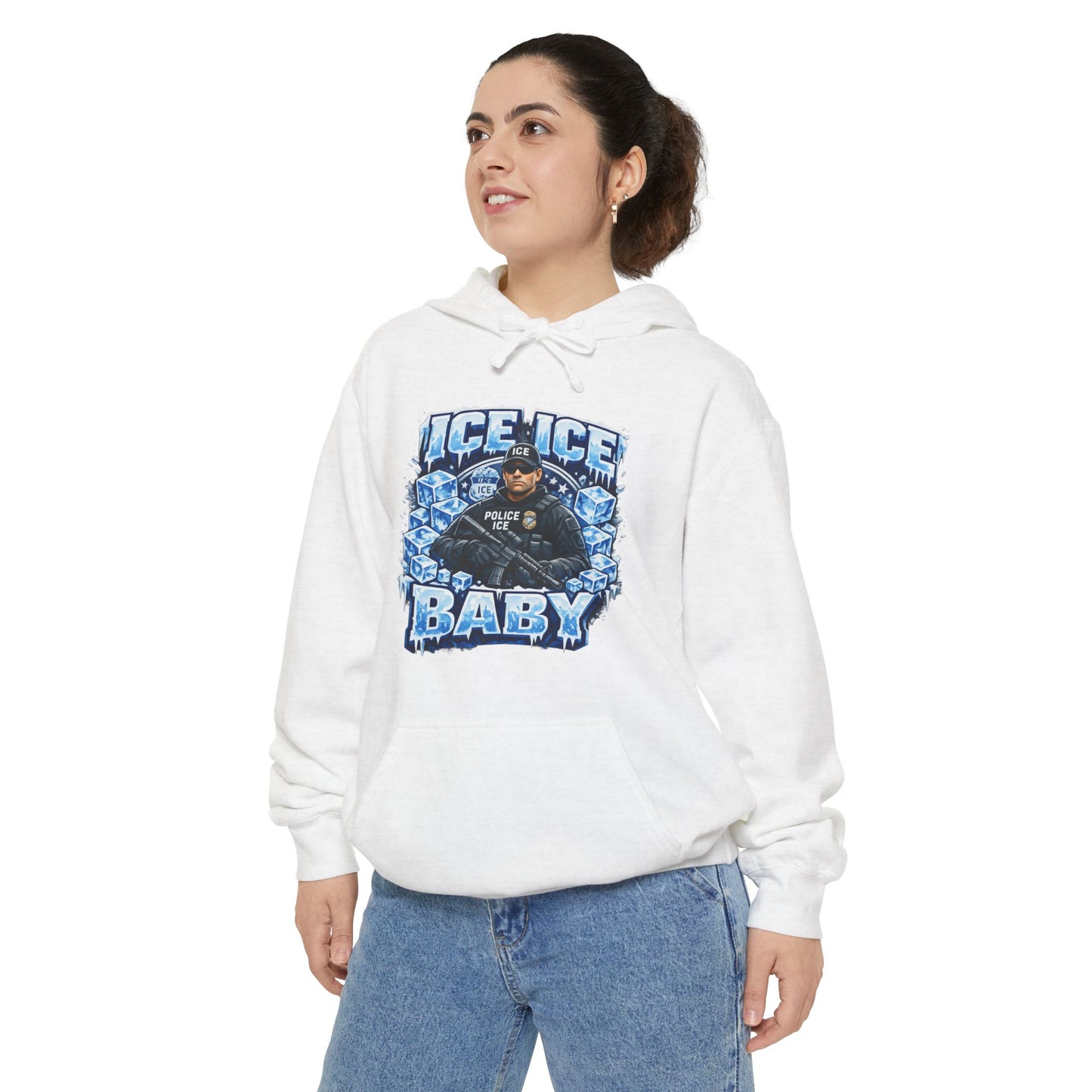 Ice Ice Baby ICE Agent Comfort Color Brand Hoodie