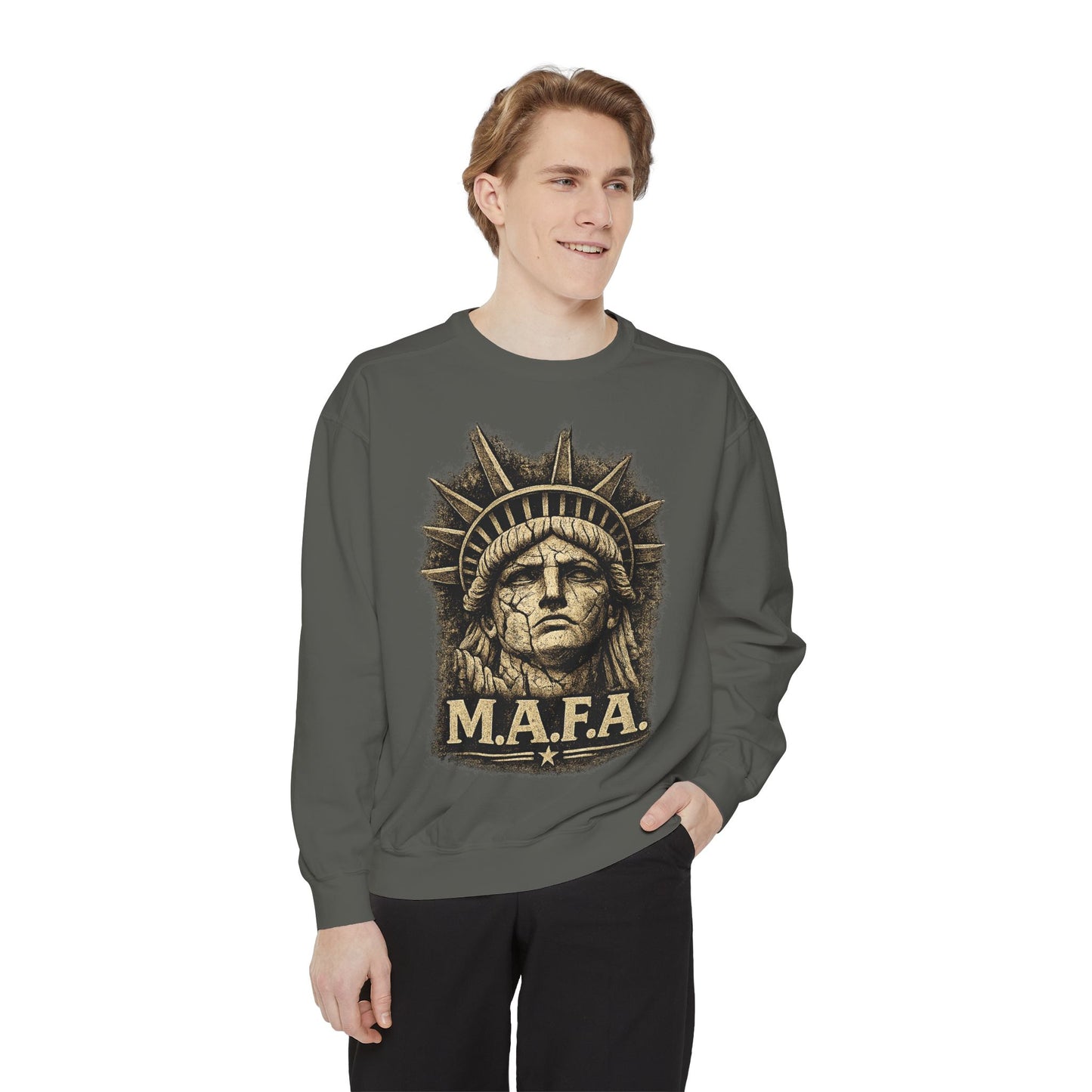 M.A.F.A. "Statue Of Liberty" "Sovereignty Security Prosperity " Gildan Brand Crewneck Sweatshirt