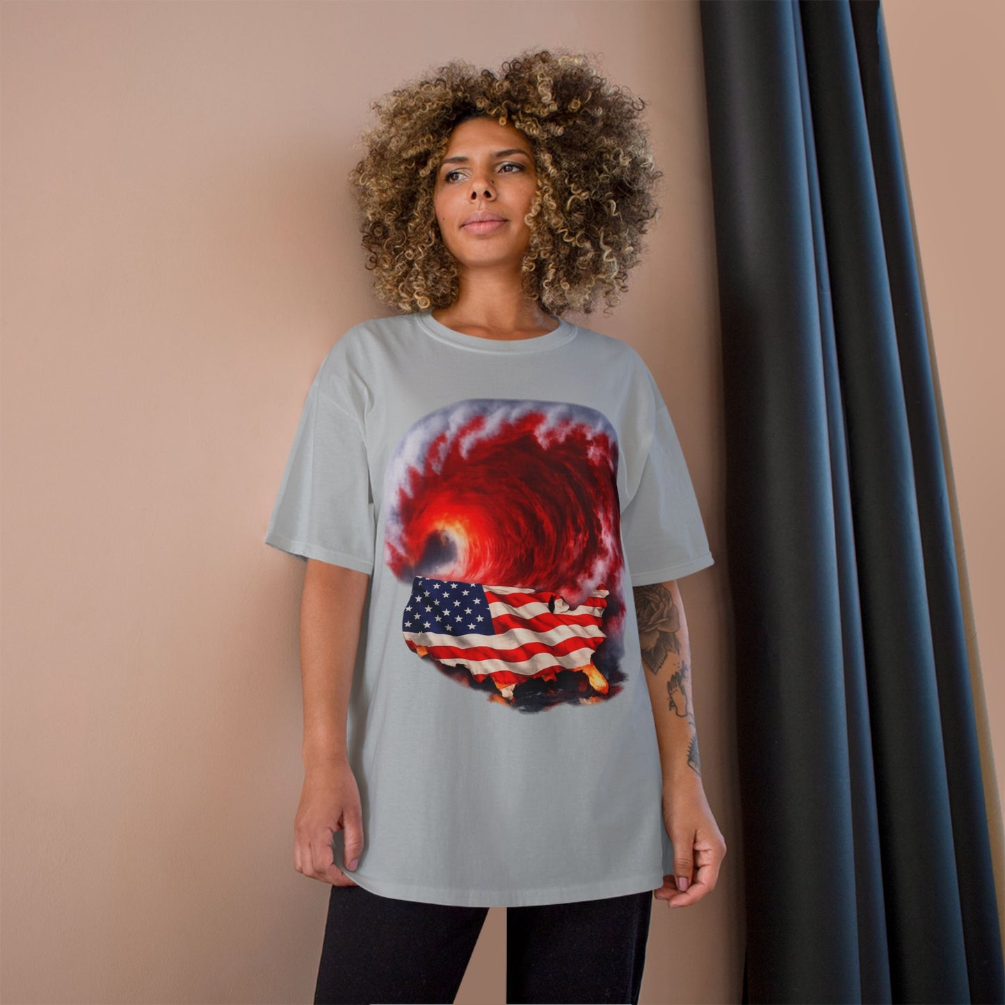 Red Wave USA Champion Brand T-Shirt