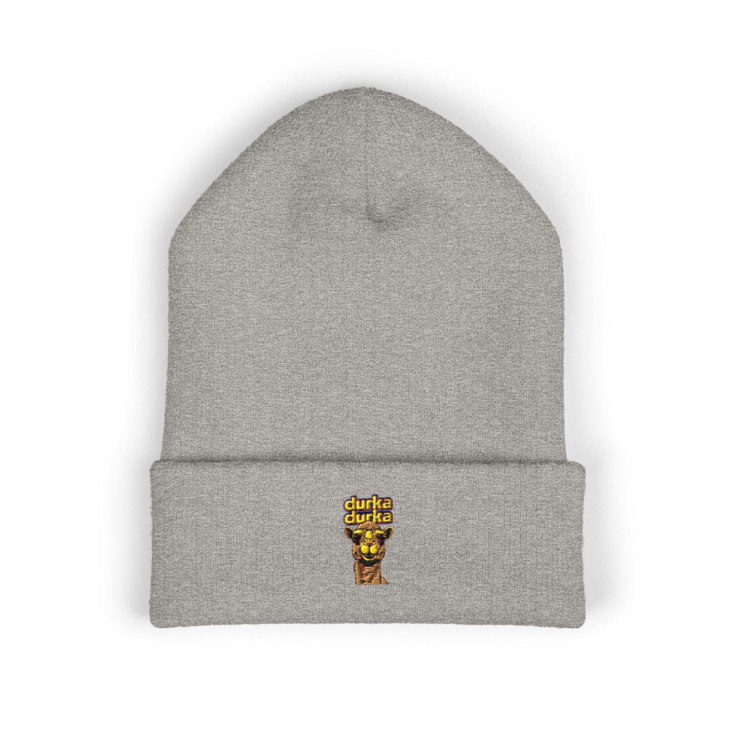 "Durka Durka" Camel Cuffed Beanie