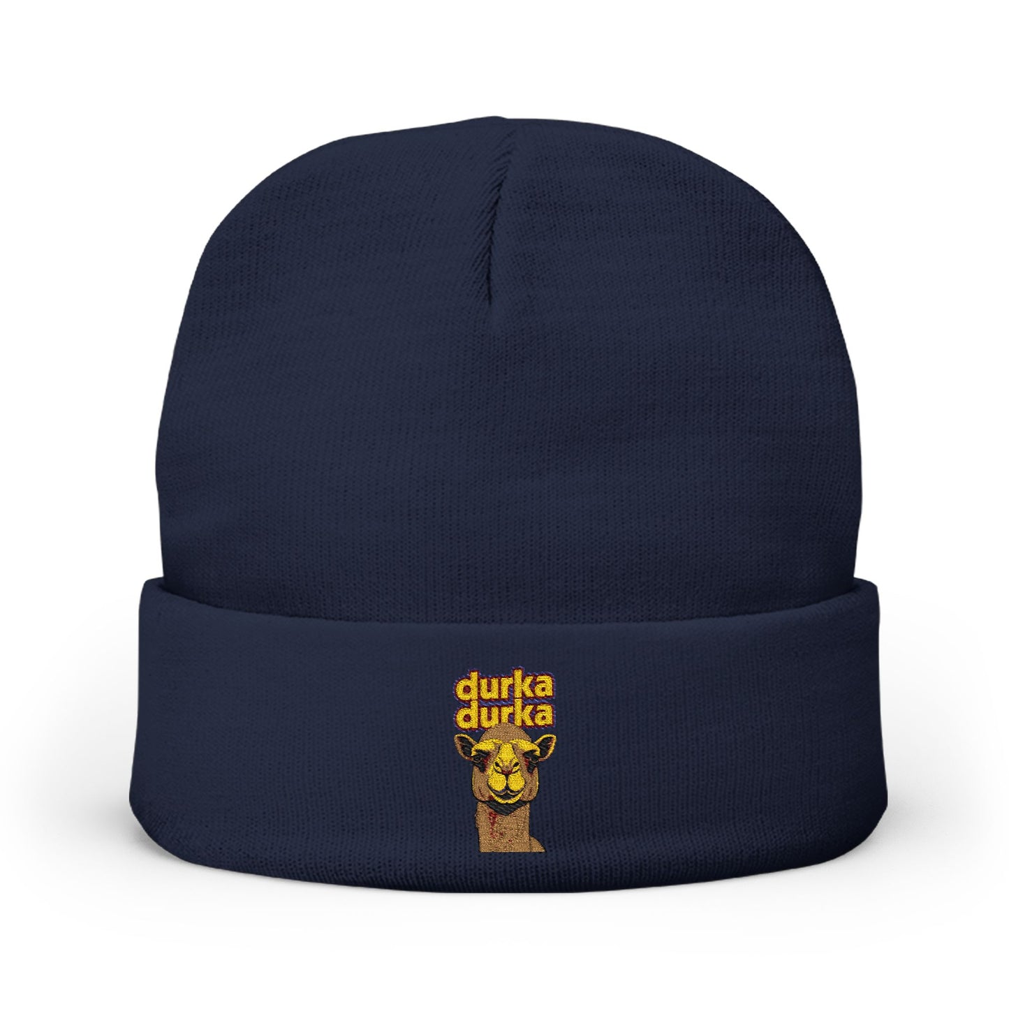 "Durka Durka" Camel Knit Beanie
