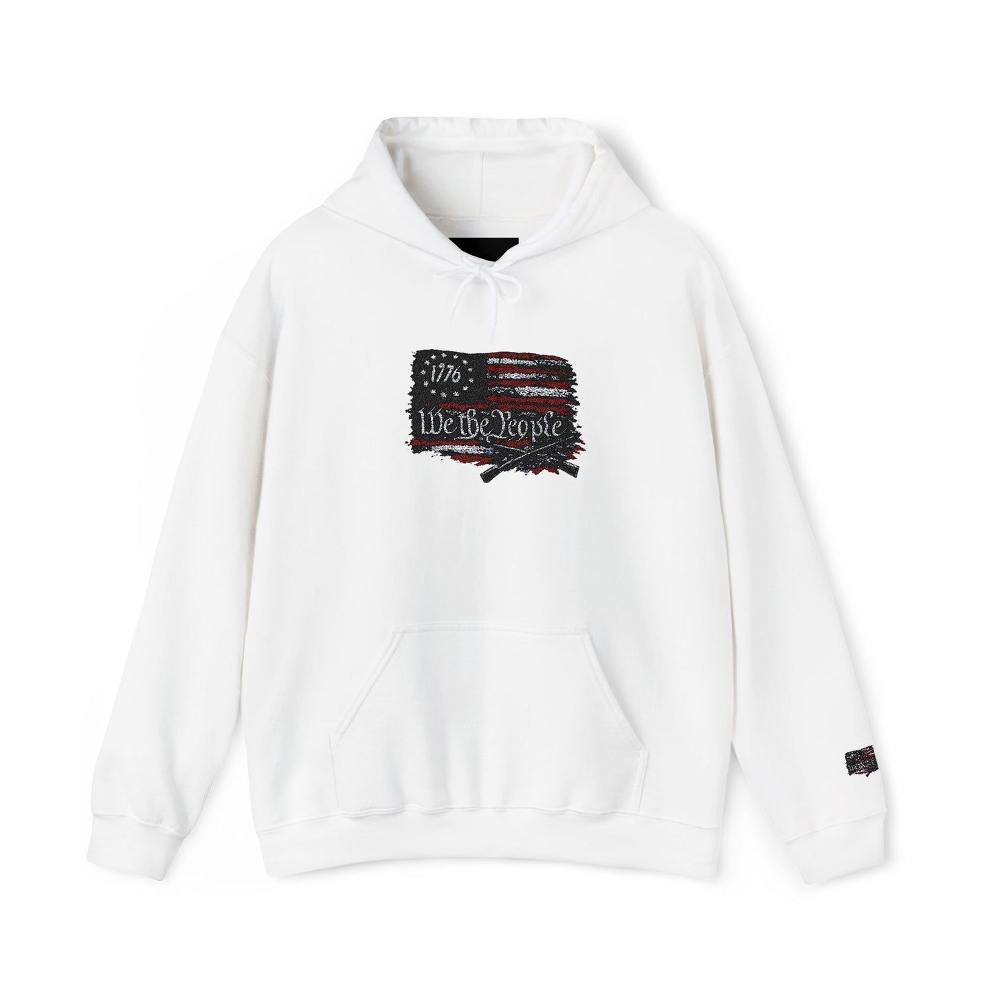 We the People 1776 Flag Embroidered Hoodie