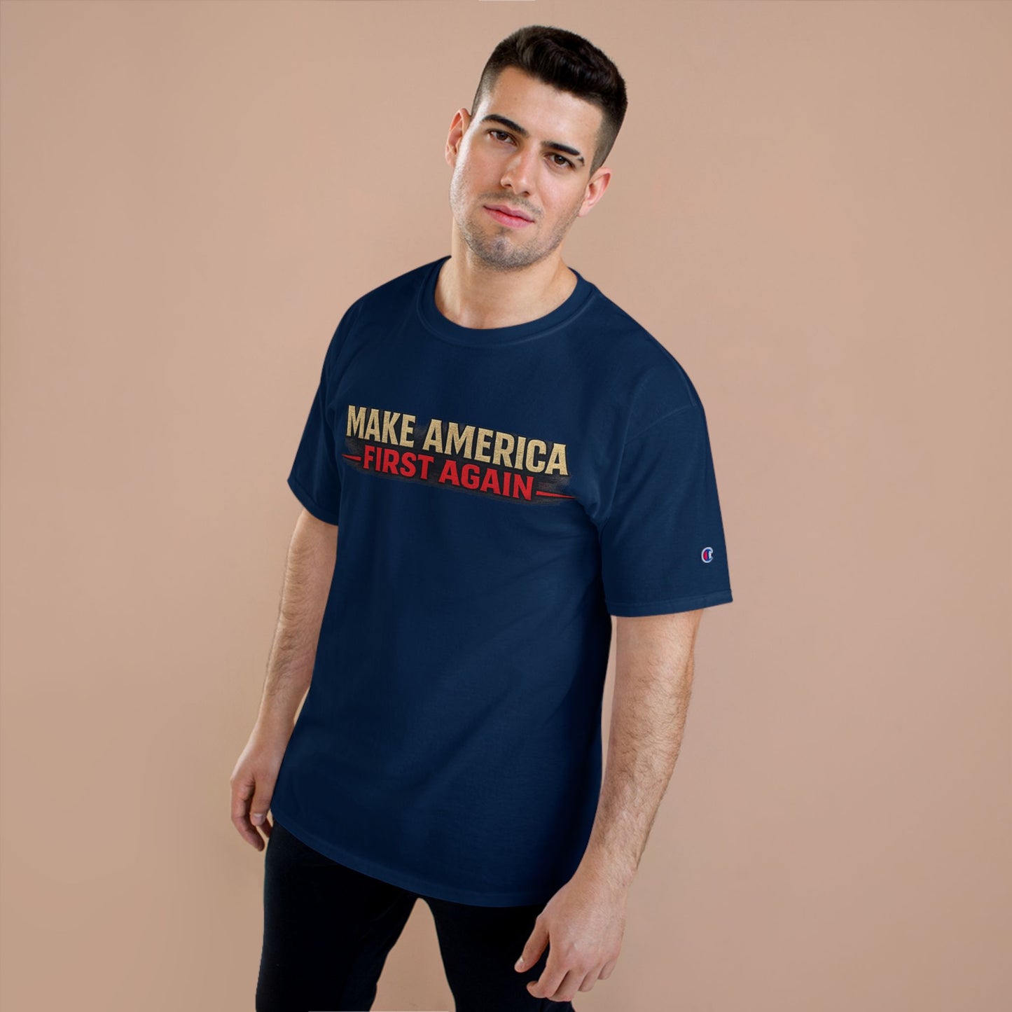 "Make America First Again" Book Merch Champion Brand T-Shirt