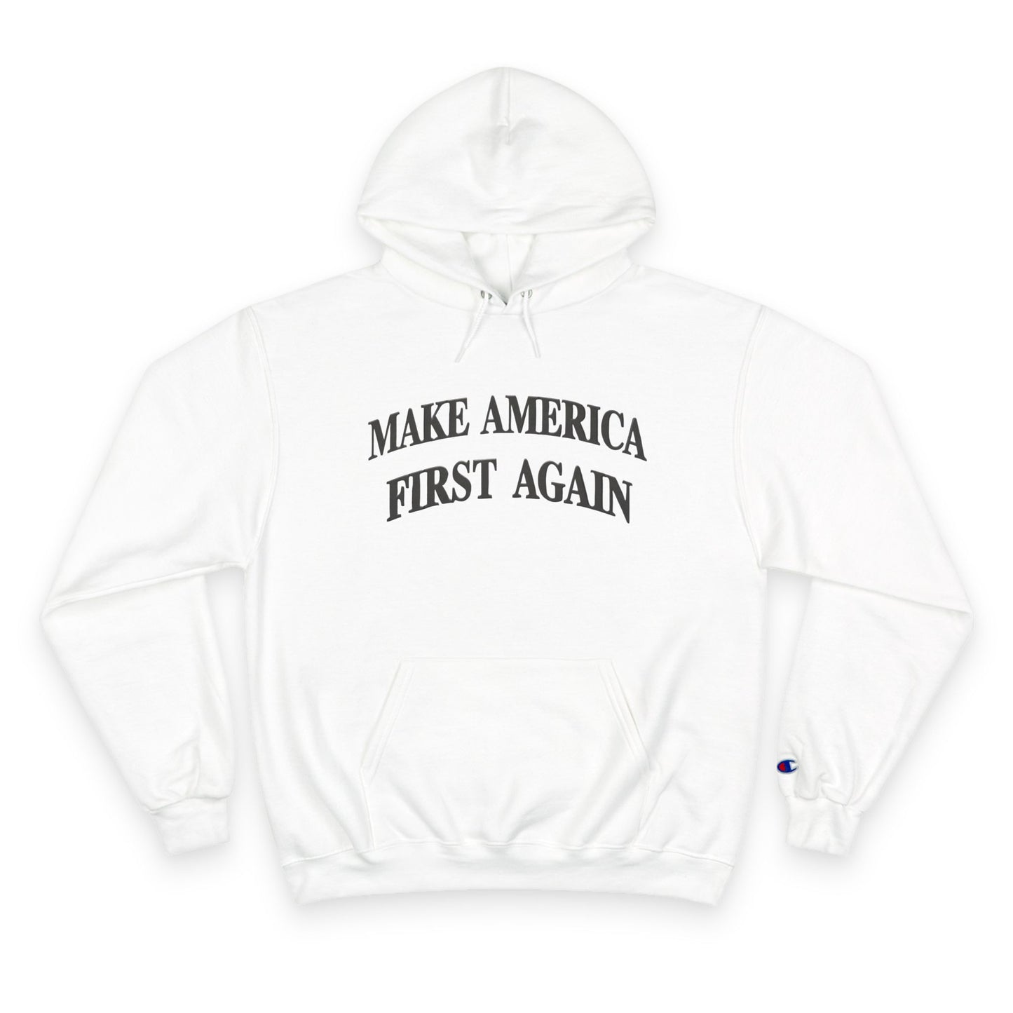 Black "Make America First Again" Champion Brand Hoodie