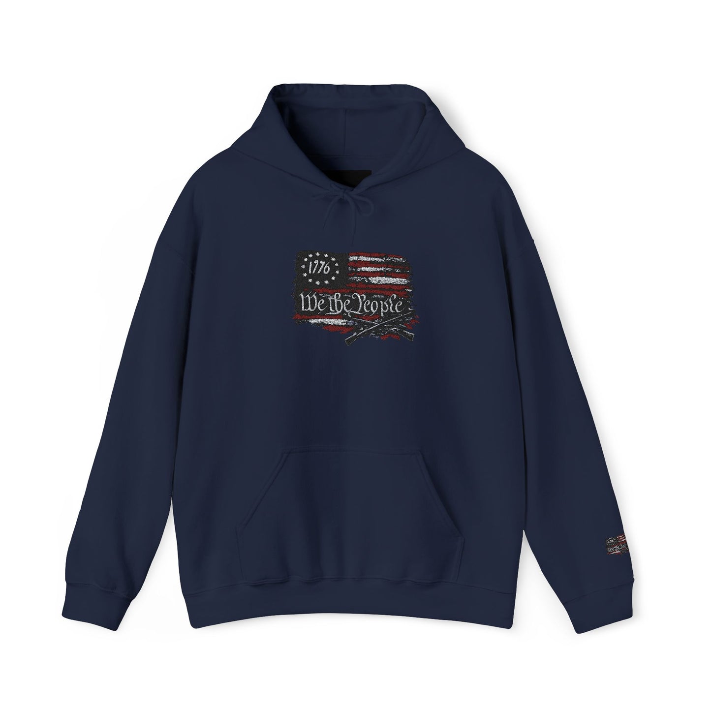 We the People 1776 Flag Embroidered Hoodie