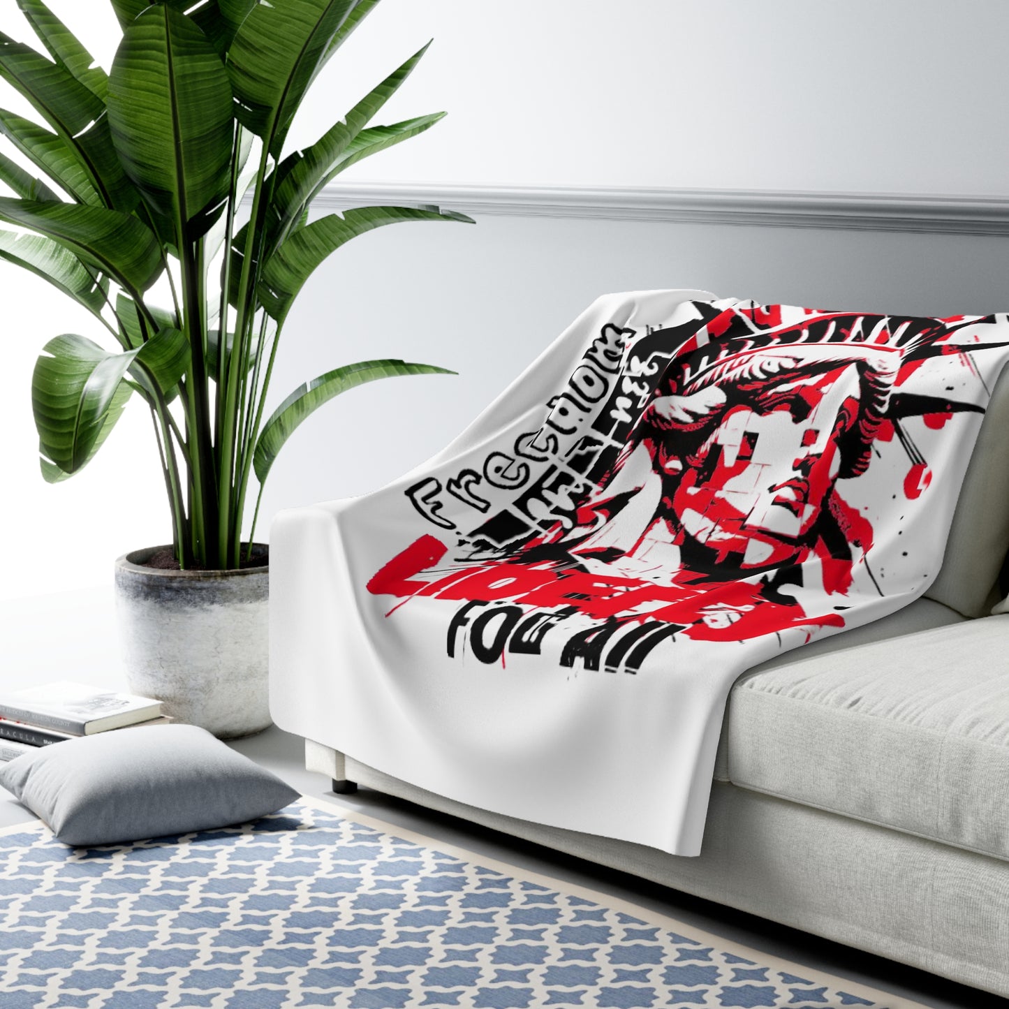 Freedom Isn't Free Liberty For All -Sherpa Fleece Blanket
