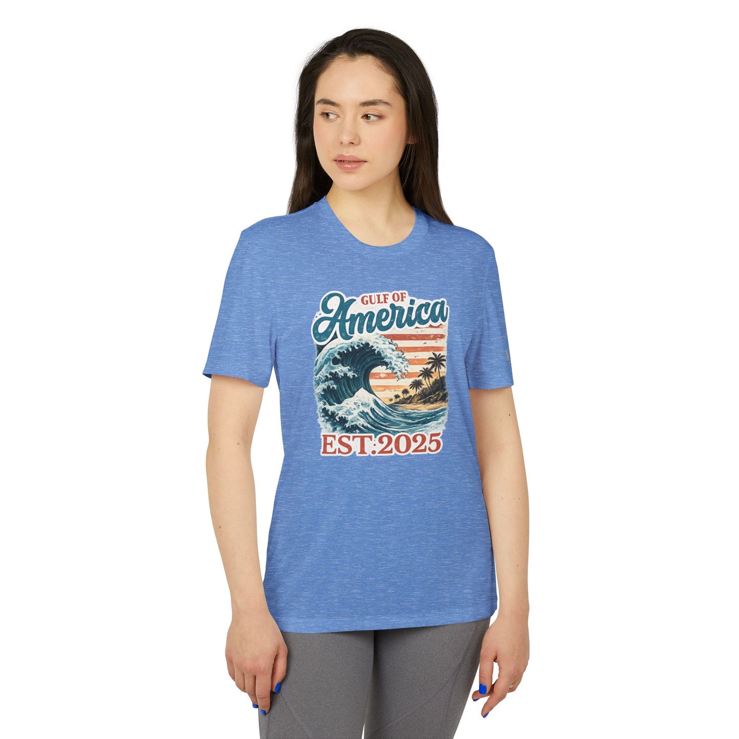 Gulf of America Est. 2025 Waves Adidas Brand T-Shirt