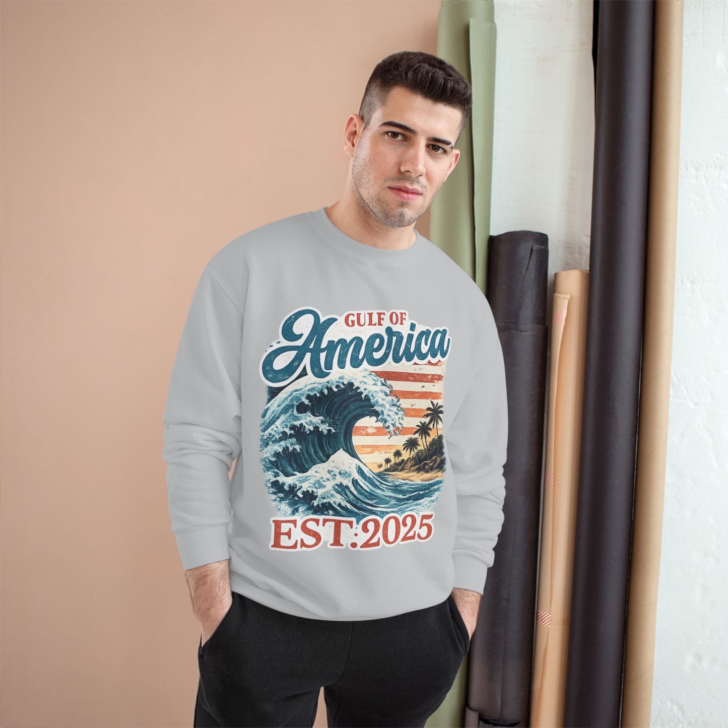 Gulf of America Est. 2025 Waves Champion Brand Hoodie