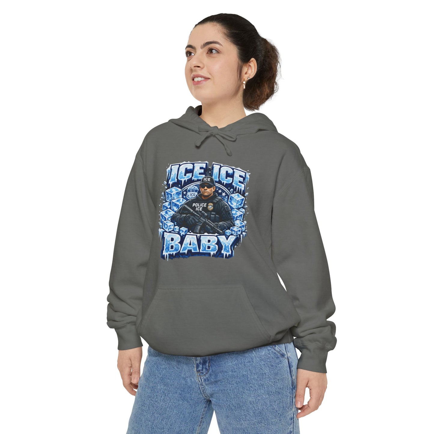 Ice Ice Baby ICE Agent Comfort Color Brand Hoodie