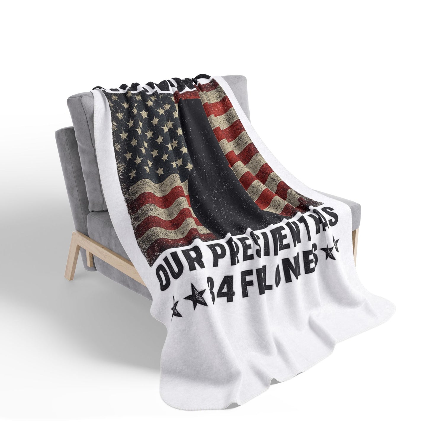 "Iran Forgot, Our President Has 34 Felonies" President Trump Sherpa Fleece Blanket