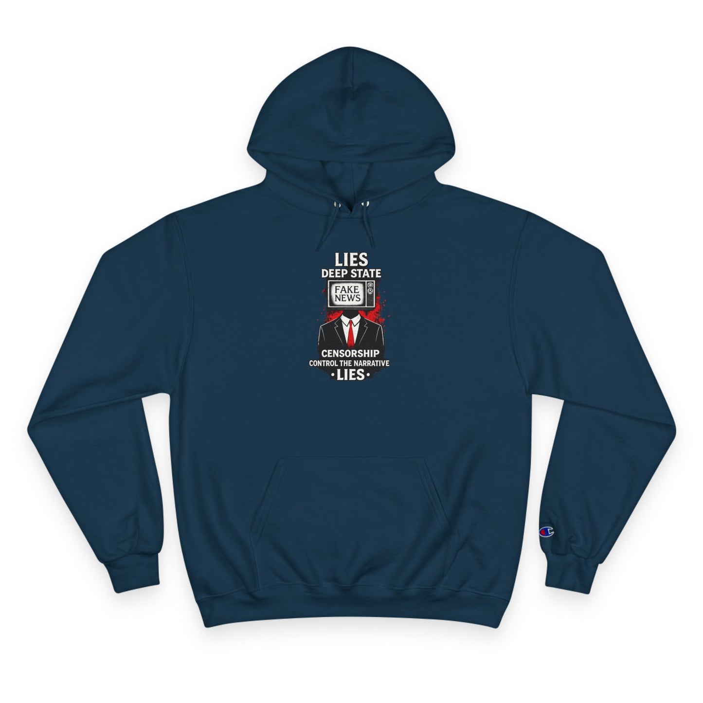 Fake News Political Statement Champion Brand Hoodie