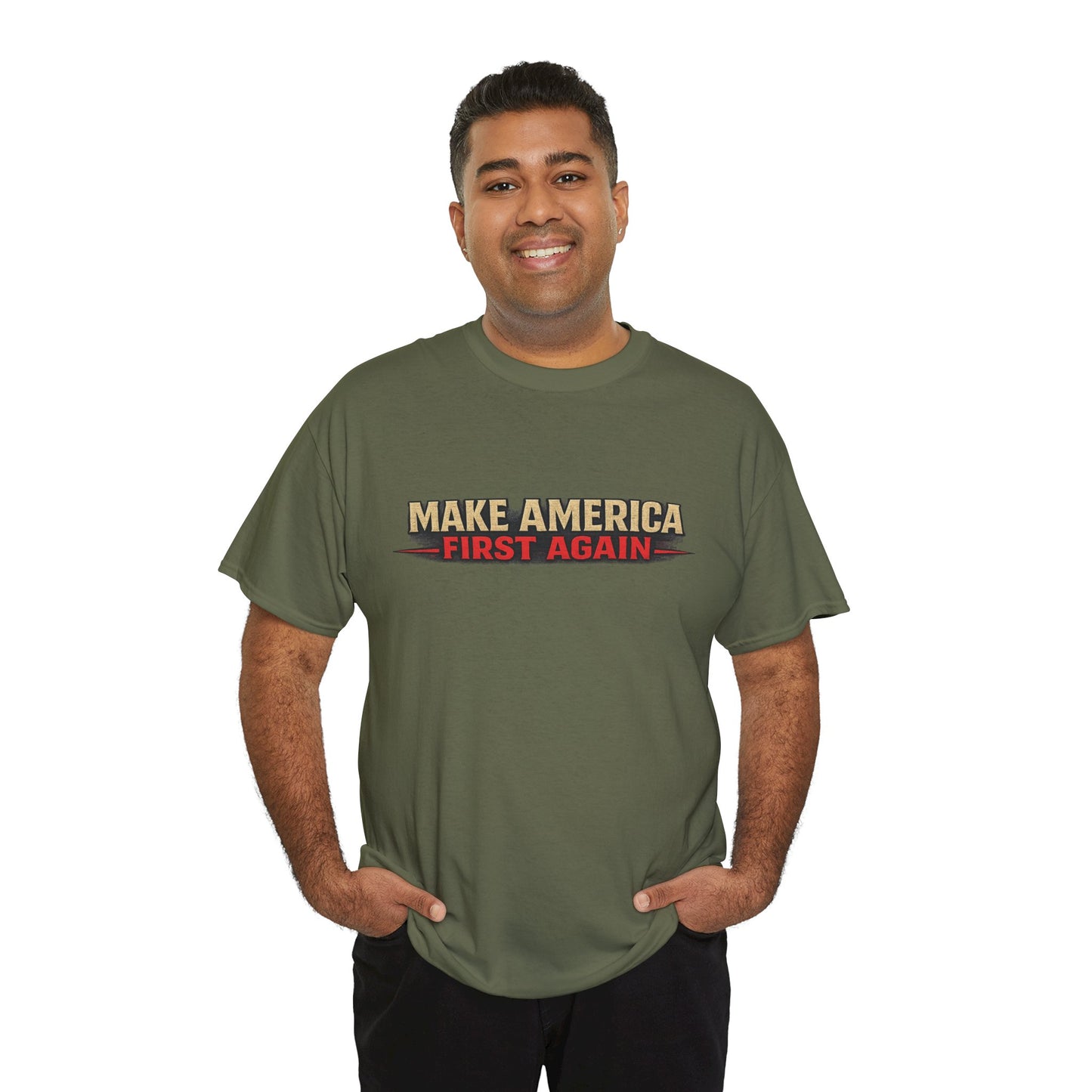"Make America First Again" America First Is Not A Slogan - It's A Standard Gildan Brand T-Shirt