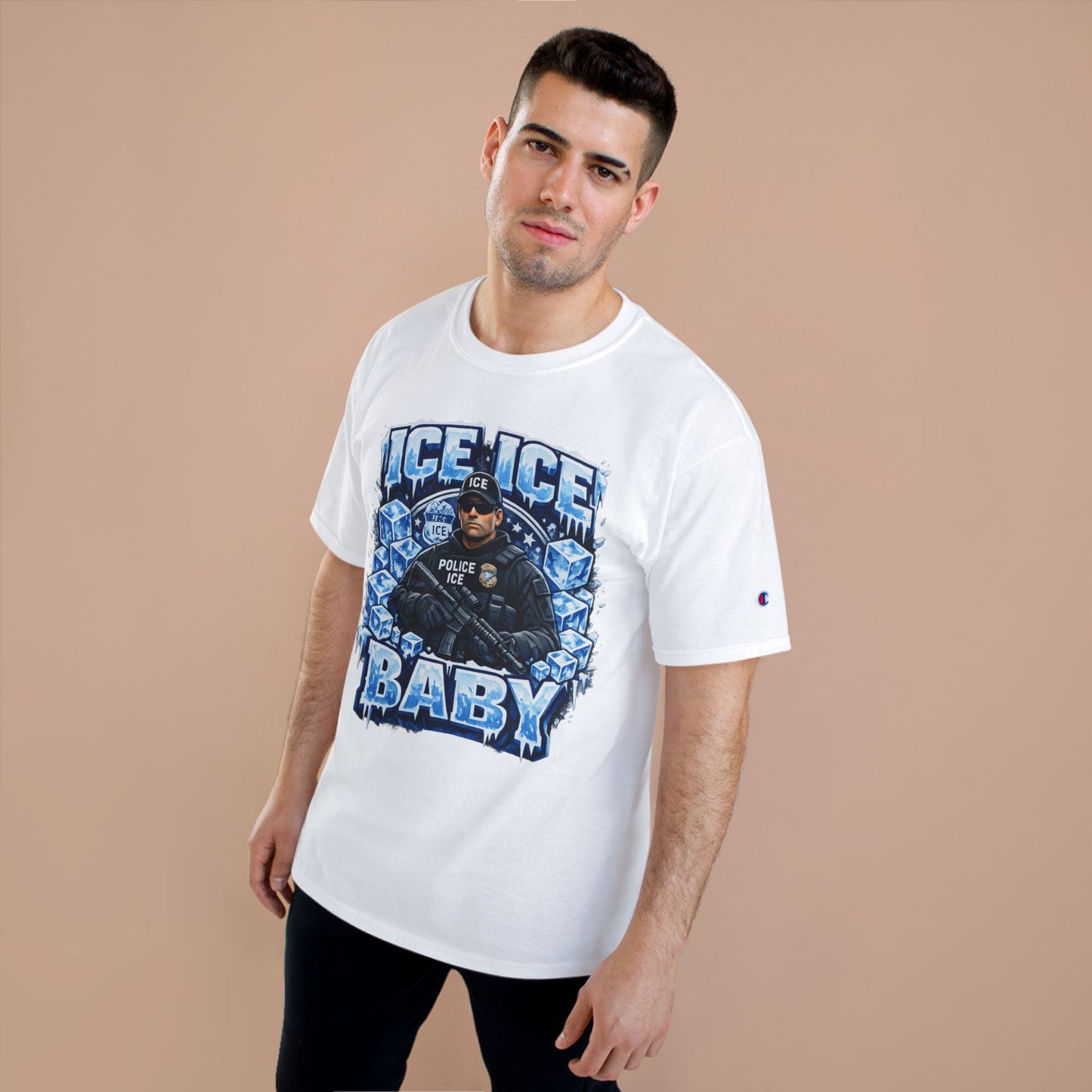 Ice Ice Baby ICE Agent Champion Brand T-Shirt
