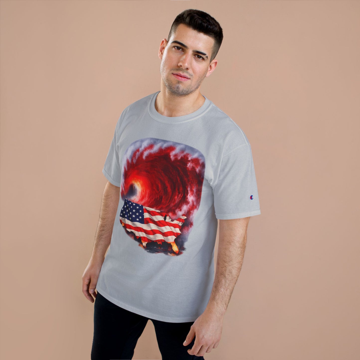 Red Wave USA Champion Brand T-Shirt