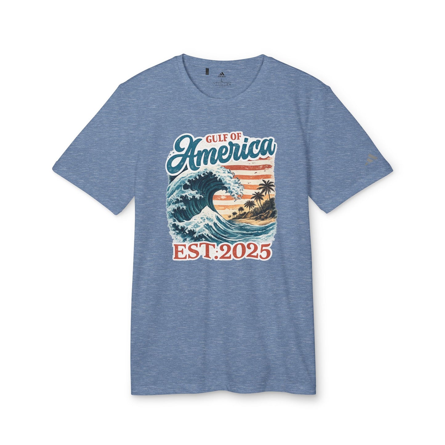 Gulf of America Est. 2025 Waves Adidas Brand T-Shirt