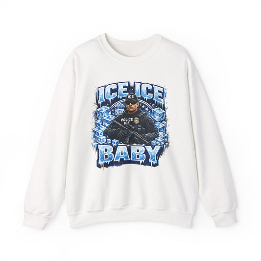 Ice Ice Baby ICE Agent Gildan Brand Crewneck Sweatshirt