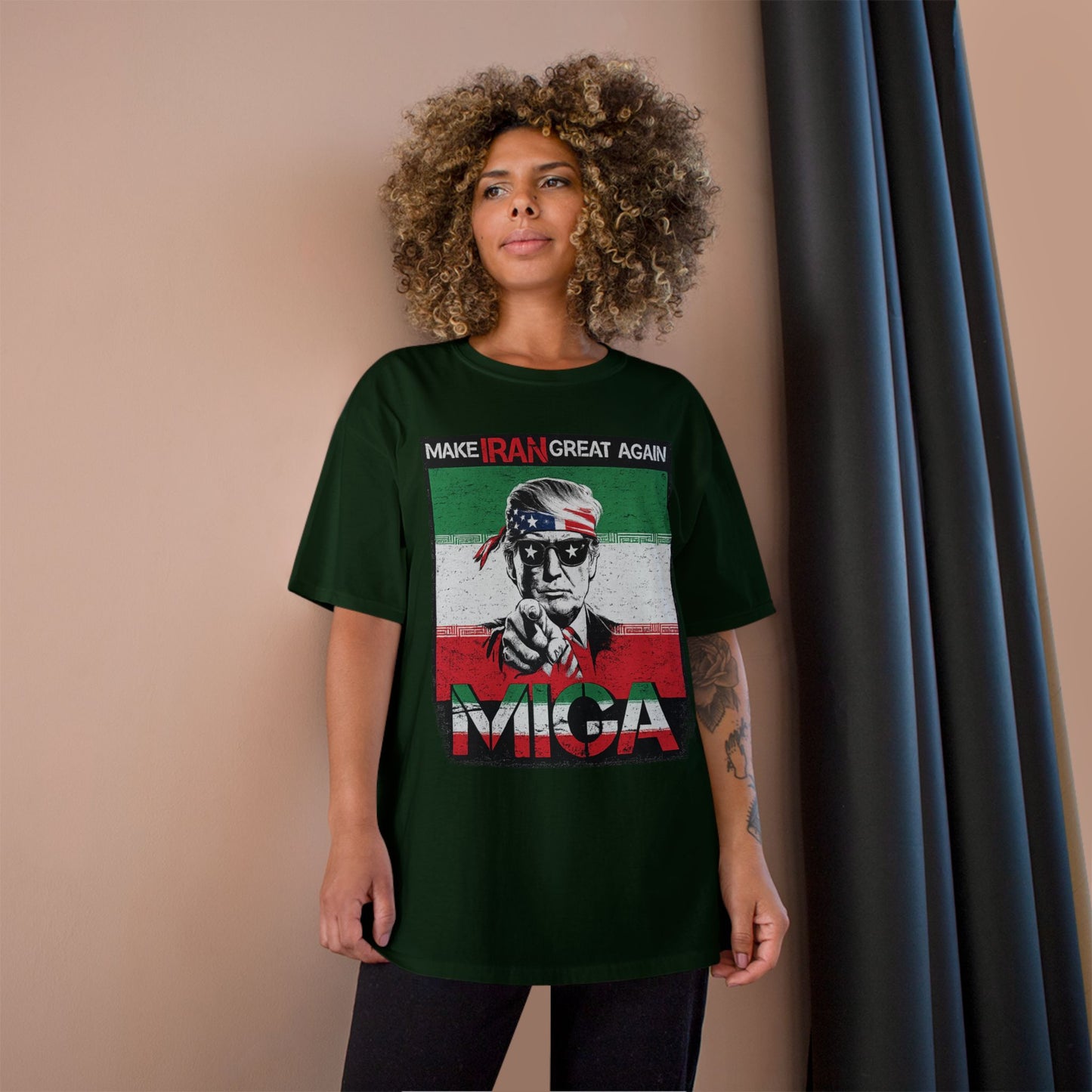 "Make Iran Great Again (MIGA)" Trump Champion Brand T-Shirts