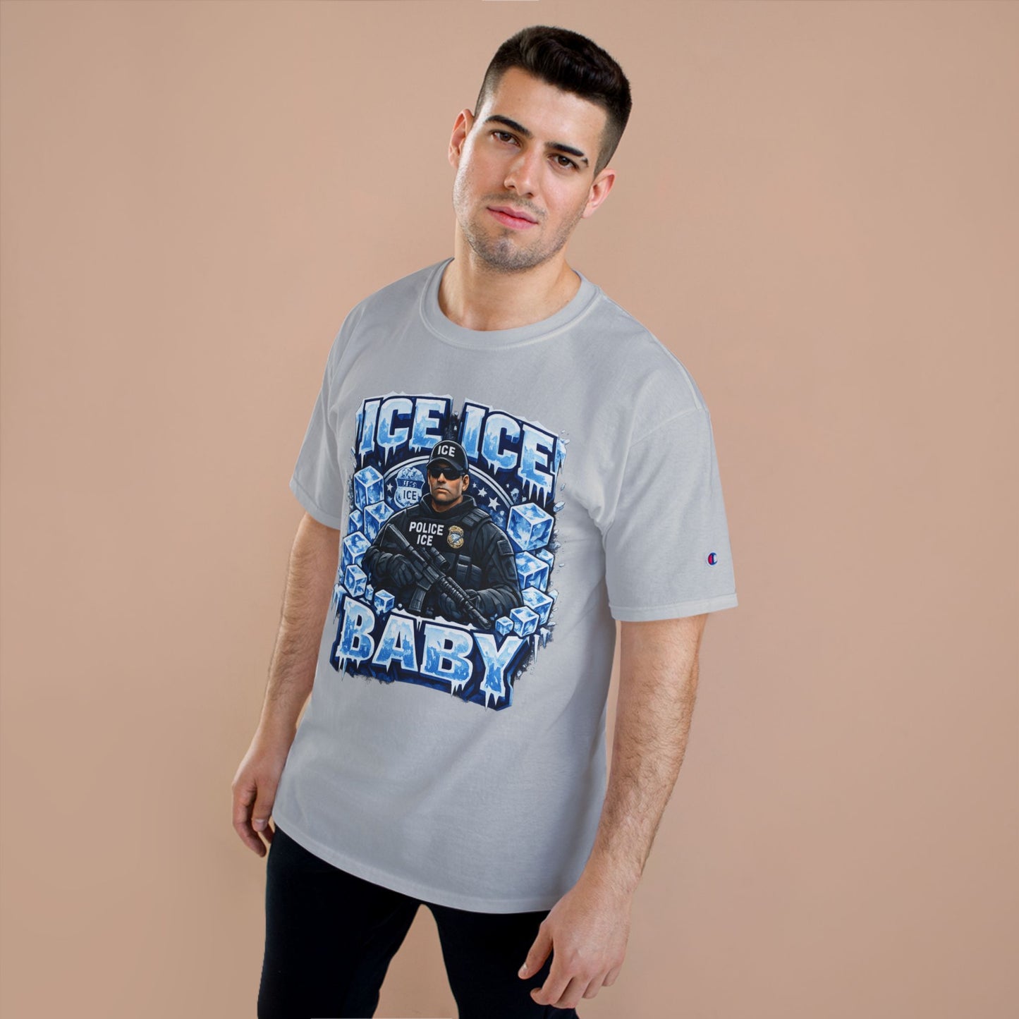 Ice Ice Baby ICE Agent Champion Brand T-Shirt