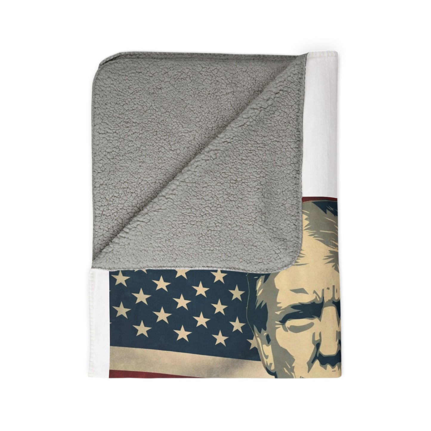 President Trump American Flag Signature Sherpa Blanket