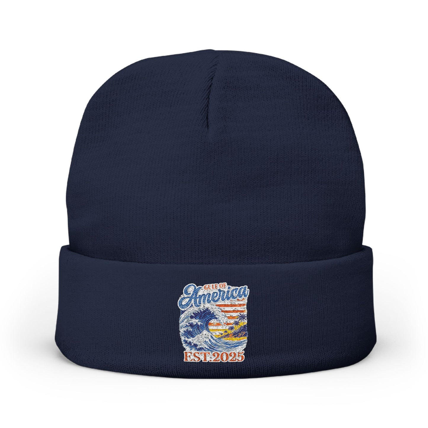 Gulf of America Est. 2025 Waves Embroidered Knit Beanie