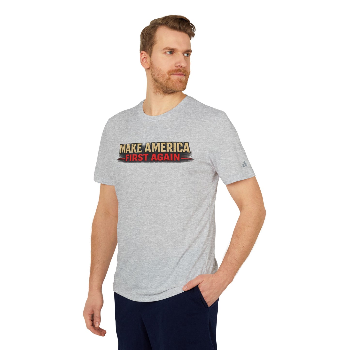 "Make America First Again" Book Merch Adidas Brand T-Shirt
