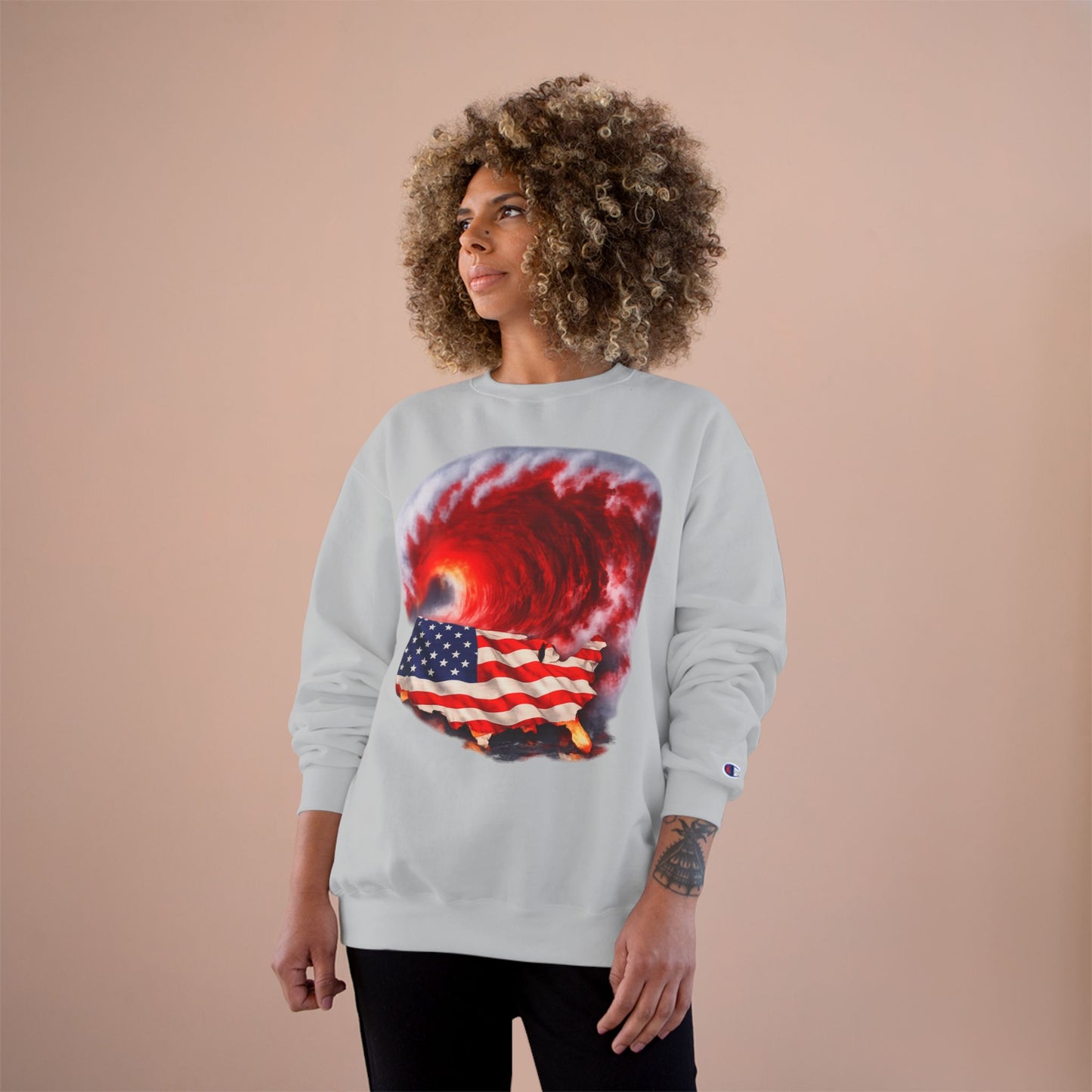 Red Wave USA Champion Brand Crewneck Sweatshirt