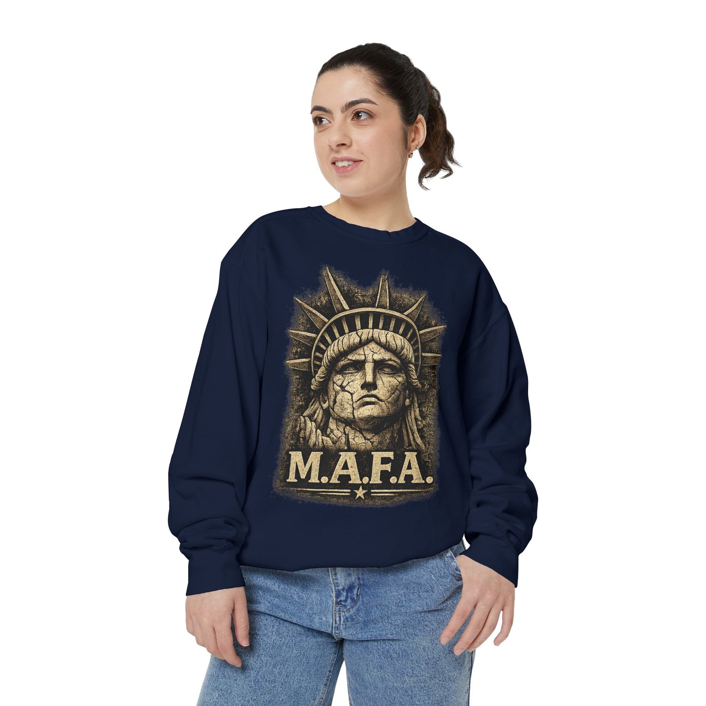 M.A.F.A. "Statue Of Liberty" "Sovereignty Security Prosperity " Gildan Brand Crewneck Sweatshirt