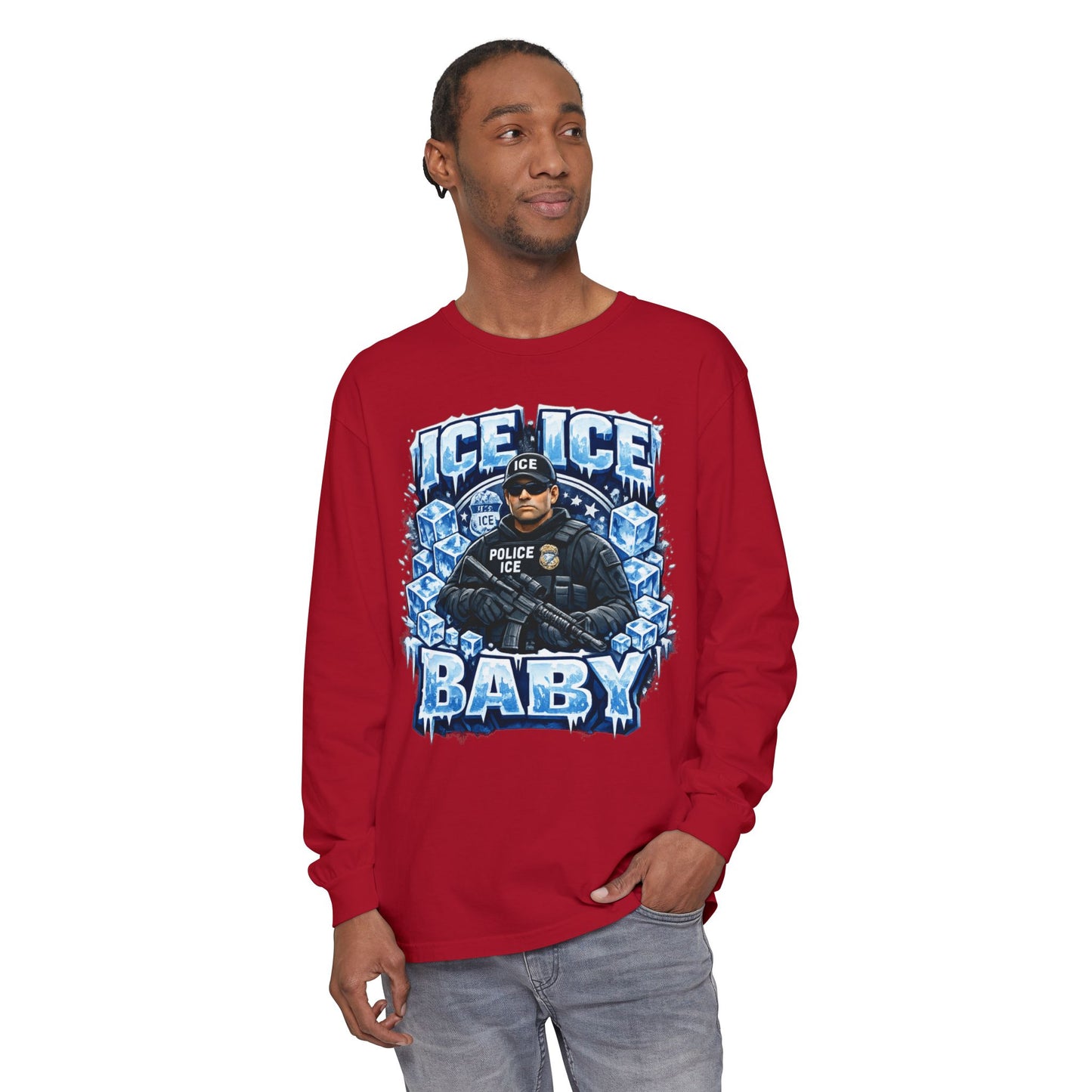 Ice Ice Baby Police Graphic Long Sleeve Tee