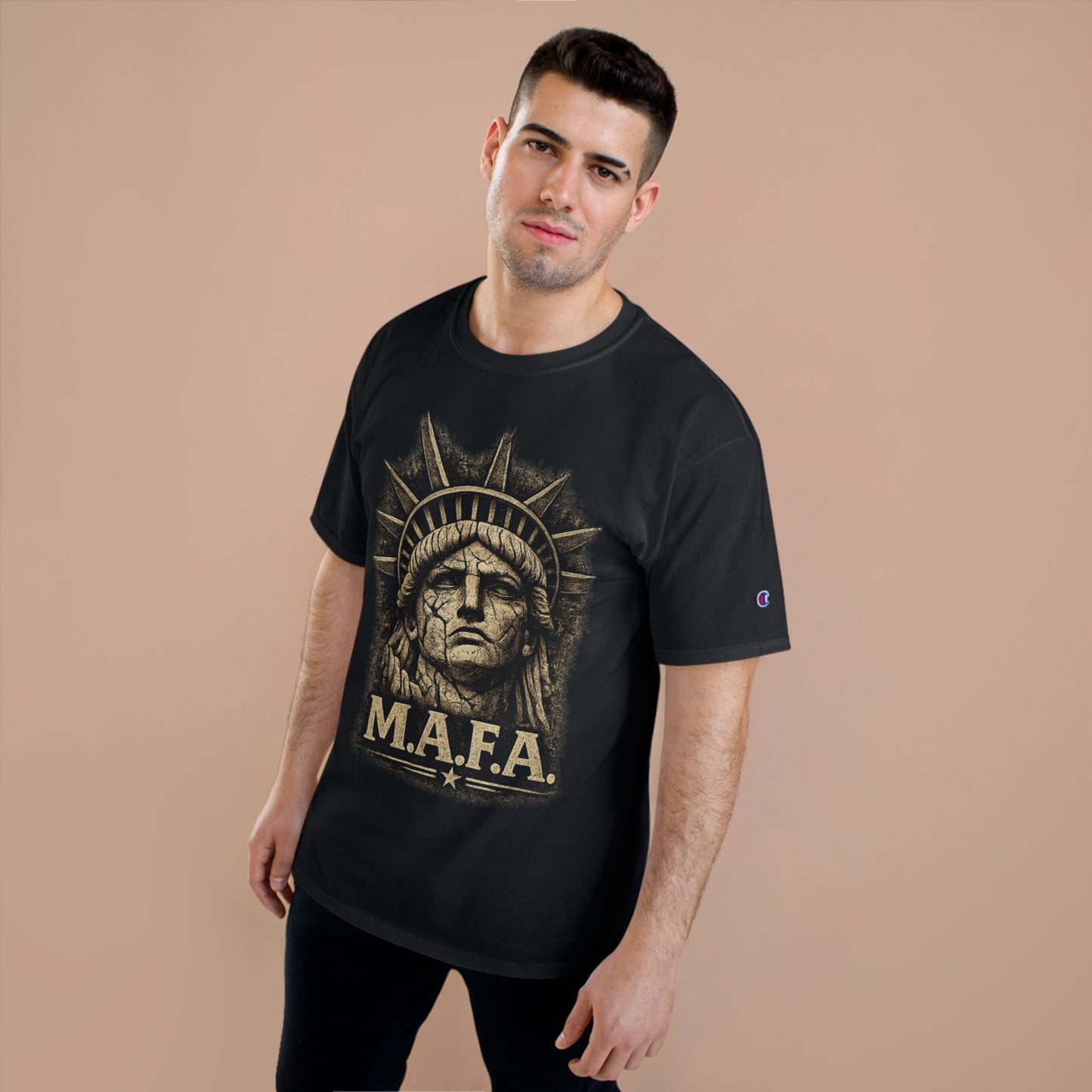 M.A.F.A. "Statue Of Liberty" "Sovereignty Security Prosperity " Champion Brand T-Shirt