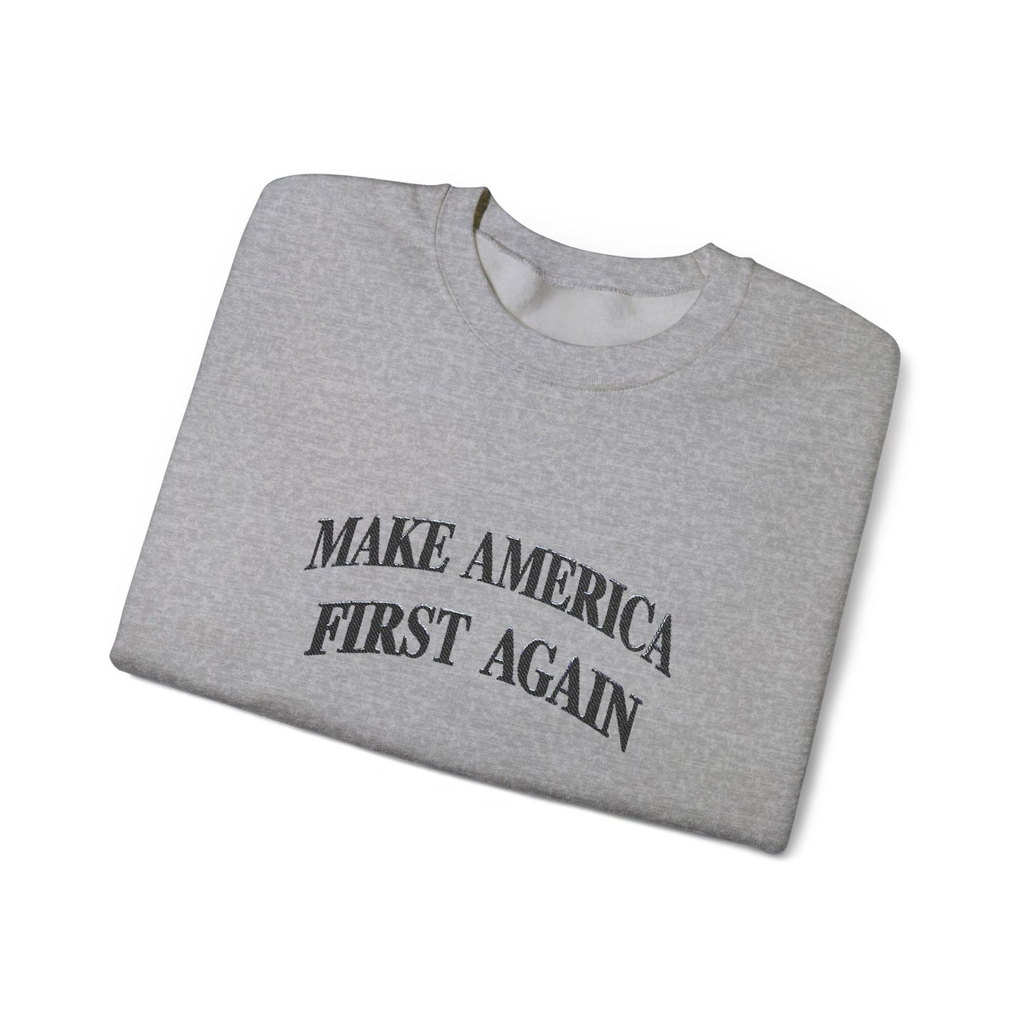 Black "Make America First Again" Crewneck Sweatshirt