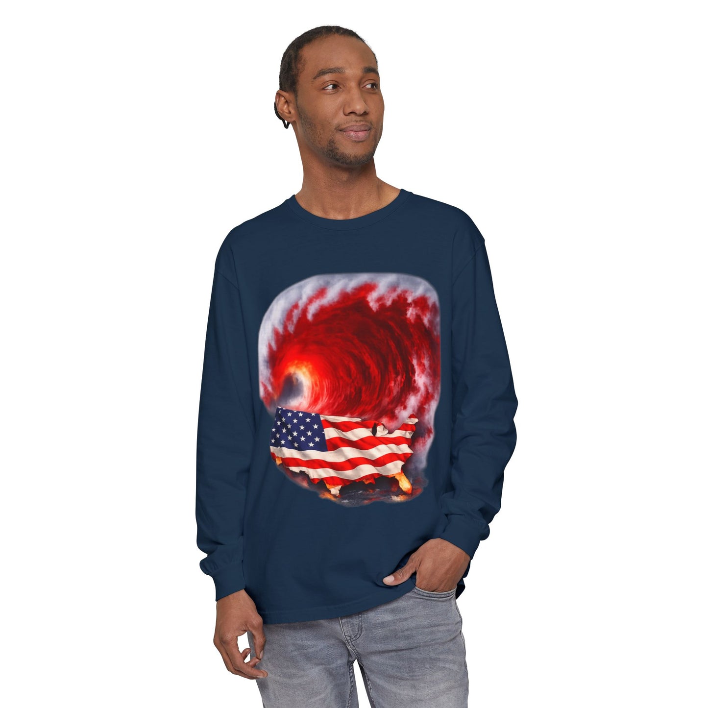Red Wave USA Comfort Color Brand Long Sleeve