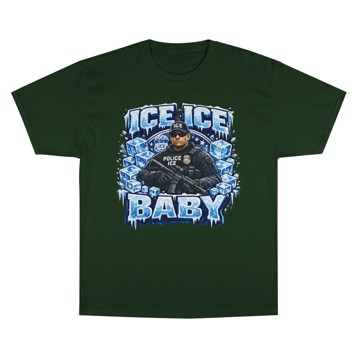 Ice Ice Baby ICE Agent Champion Brand T-Shirt