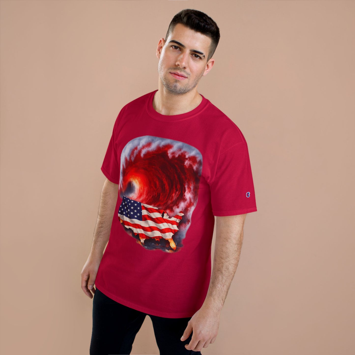 Red Wave USA Champion Brand T-Shirt