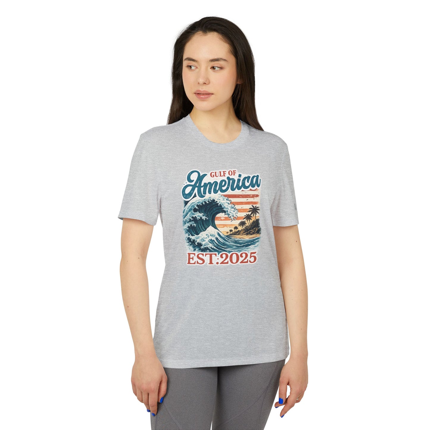 Gulf of America Est. 2025 Waves Adidas Brand T-Shirt