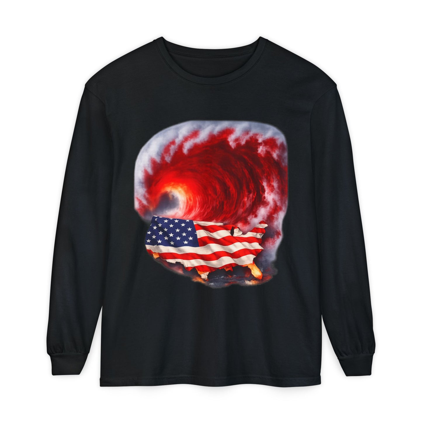 Red Wave USA Comfort Color Brand Long Sleeve