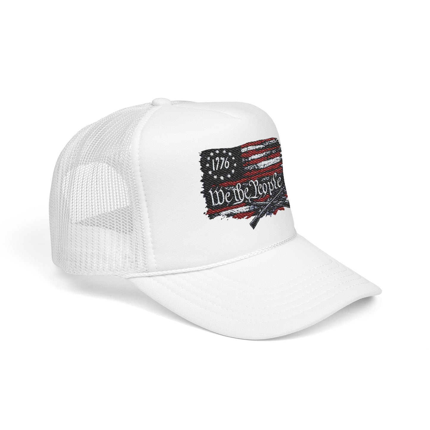 We The People 1776 Flag Embroidered Trucker Hat