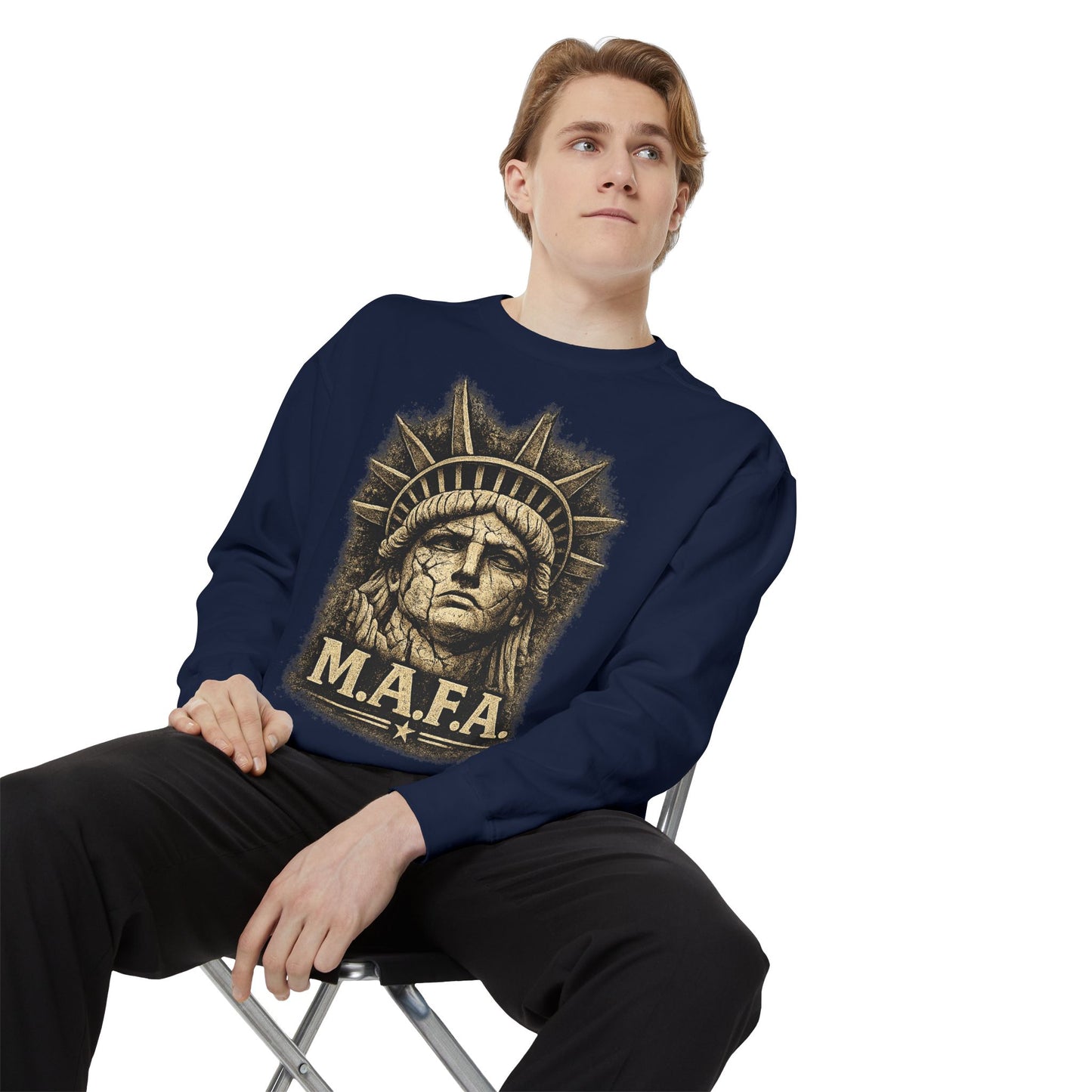 M.A.F.A. "Statue Of Liberty" "Sovereignty Security Prosperity " Gildan Brand Crewneck Sweatshirt