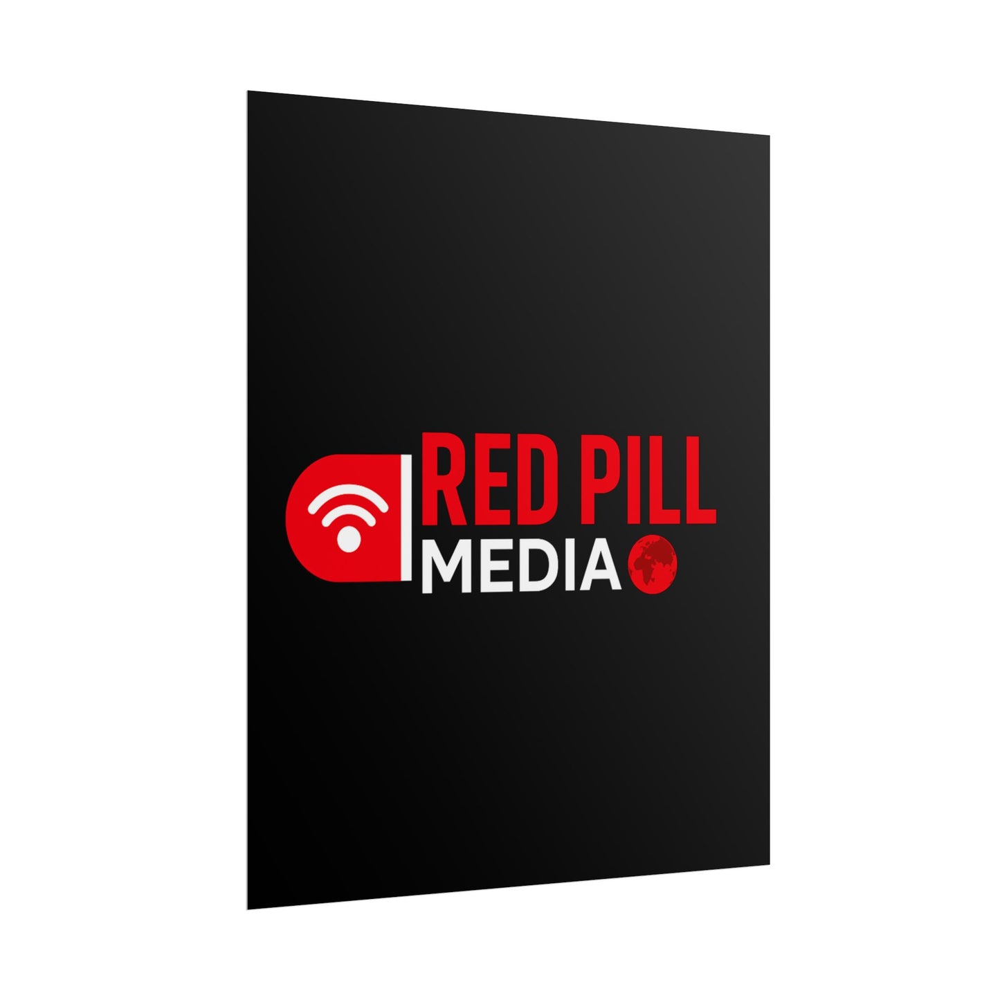 Red Pill Media Logo Poster — Rolled Matte & Semi-Glossy Wall Art