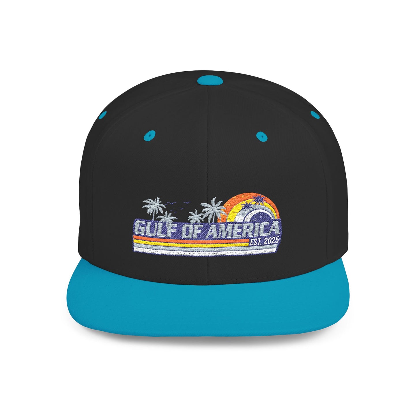 Gulf of America Vintage Embroidered Flat Bill Hat