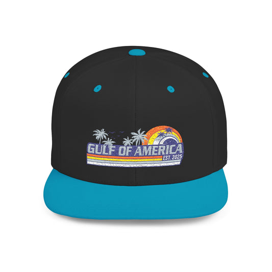 Gulf of America Vintage Embroidered Flat Bill Hat